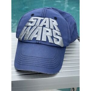 Disney Parks Star Wars Blue Embroidered Logo Hook&Loop Baseball Hat Adult